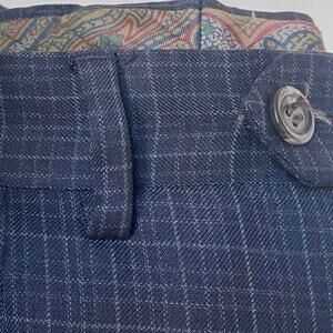 Vtg LRL Lauren Ralph Lauren Wool Trousers Pleated Cuff 36x34 Black Windowpane